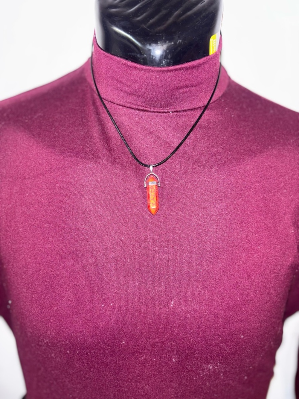 Red Crystal Point Pendant Necklace - Unbranded